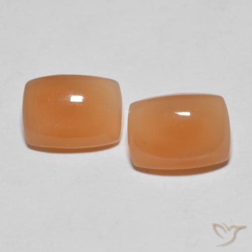 Gemme di Pietra di luna Arancione rossastra naturale da 2.64 ct, Cuscino, Traslucido