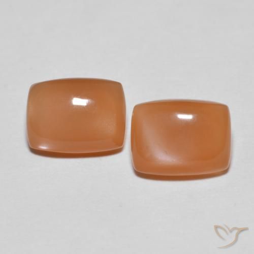 2.66ctw Naturale Arancione chiaro Pietra di luna, Cuscino, Traslucido