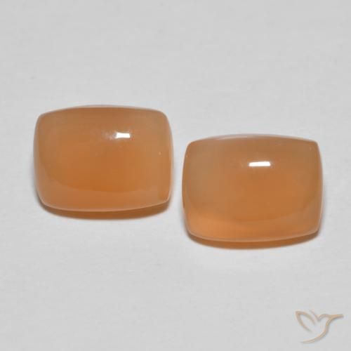 2.83ctw Naturale Pesca Pietra di luna, Cuscino, Traslucido