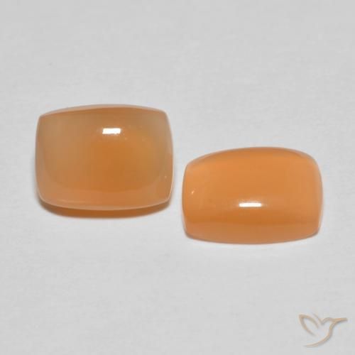 Gemme di Pietra di luna Arancione rossastra naturale da 2.61 ct, Cuscino, Trasparente