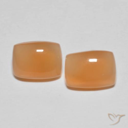 Gemme di Pietra di luna Arancione rossastra naturale da 2.61 ct, Cuscino, Trasparente