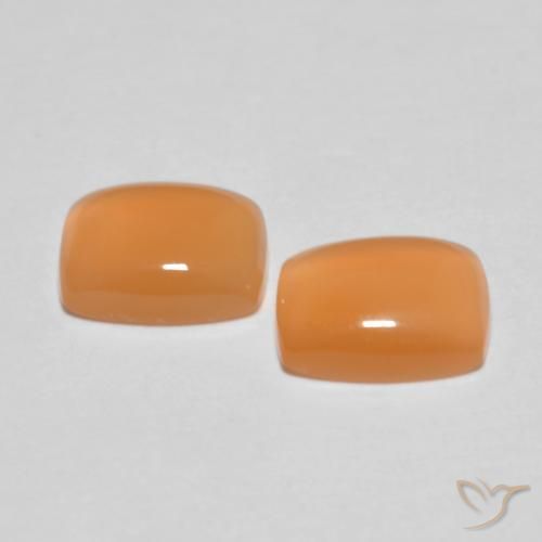 Gemme di Pietra di luna Arancione rossastra naturale da 2.61 ct, Cuscino, Trasparente