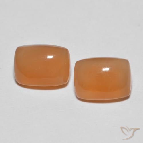 2.69ctw Naturale Pesca Pietra di luna, Cuscino, Trasparente