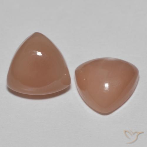 Gemme di Pietra di luna pesca profonda naturale da 3.21 ct, Taglio trillion, Traslucido