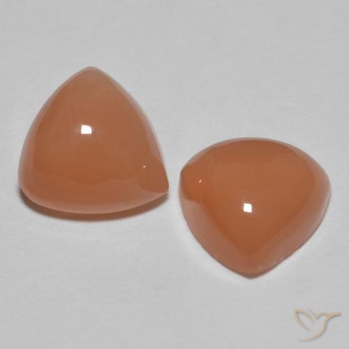 Gemme di Pietra di luna sidro d'arancia naturale da 3.61 ct, Taglio trillion, Traslucido