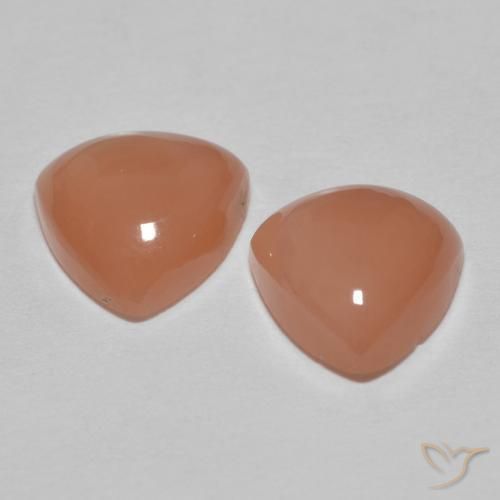 Gemme di Pietra di luna pesca profonda naturale da 3.23 ct, Taglio trillion, Traslucido