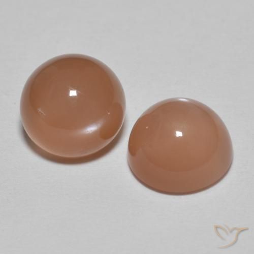 Gemme di Pietra di luna Arancio Medio naturale da 3.09 ct, Rotondo, Traslucido
