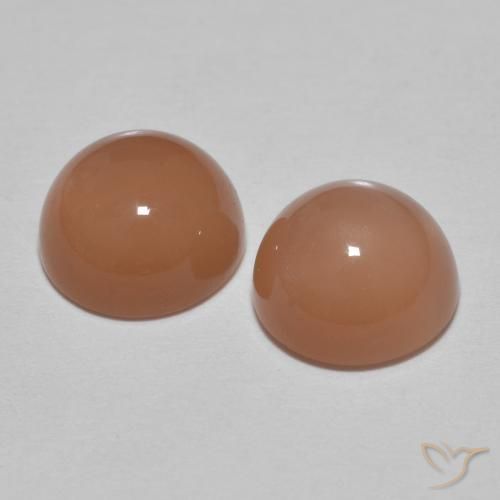 Gemme di Pietra di luna Arancio Medio naturale da 3.09 ct, Rotondo, Traslucido