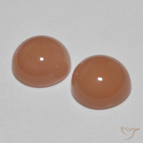 Gemme di Pietra di luna Pesca brunastra naturale da 2.92 ct, Rotondo, Traslucido