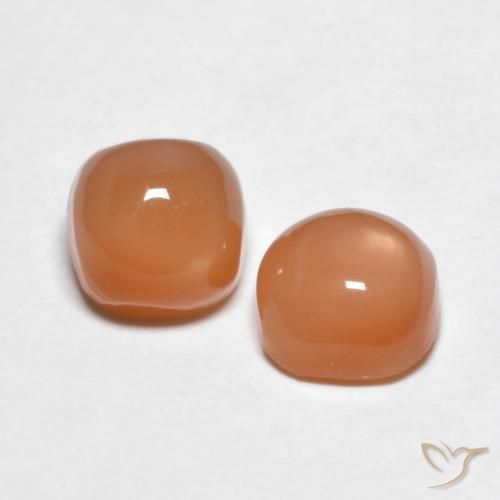 Gemme di Pietra di luna Arancia Albicocca tiepida Warm naturale da 2.40 ct, Cuscino, Traslucido