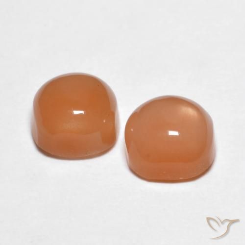 Gemme di Pietra di luna Arancia Albicocca tiepida Warm naturale da 2.40 ct, Cuscino, Traslucido