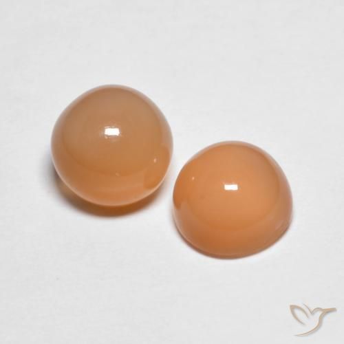 Gemme di Pietra di luna Medium Light-Orange naturale da 3.28 ct, Rotondo, Trasparente