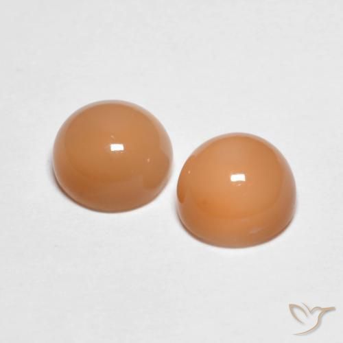 Gemme di Pietra di luna Medium Light-Orange naturale da 3.28 ct, Rotondo, Trasparente