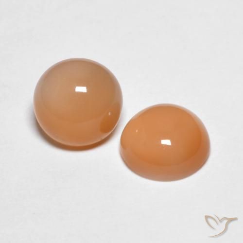 Gemme di Pietra di luna Medium Light-Orange naturale da 2.81 ct, Rotondo, Trasparente