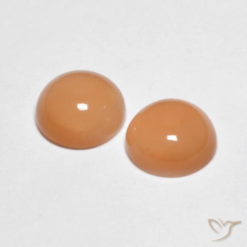 Gemme di Pietra di luna Medium Light-Orange naturale da 2.81 ct, Rotondo, Trasparente
