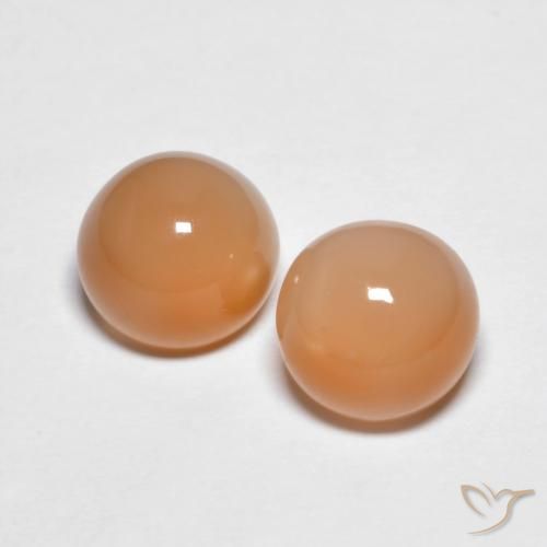 Gemme di Pietra di luna Cantalupo Arancia naturale da 3.22 ct, Rotondo, Trasparente