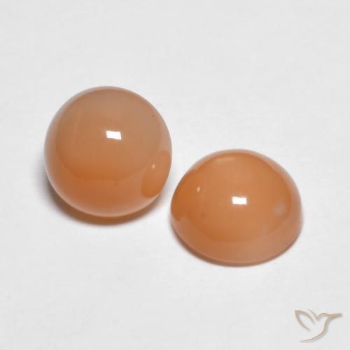 Gemme di Pietra di luna Medium Light-Orange naturale da 2.74 ct, Rotondo, Trasparente