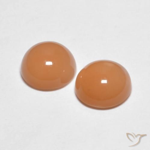 Gemme di Pietra di luna Medium Light-Orange naturale da 2.74 ct, Rotondo, Trasparente