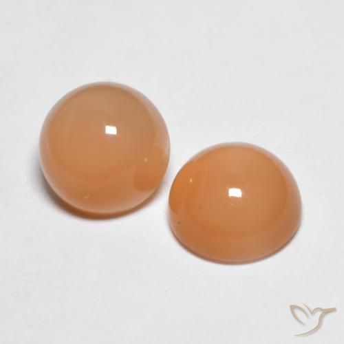 Gemme di Pietra di luna Cantalupo Arancia naturale da 3.04 ct, Rotondo, Trasparente