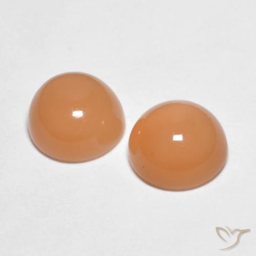 Gemme di Pietra di luna Cantalupo Arancia naturale da 3.04 ct, Rotondo, Trasparente