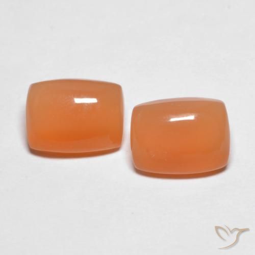 2.69ctw Naturale Arancia Albicocca tiepida Warm Pietra di luna, Cuscino, Traslucido