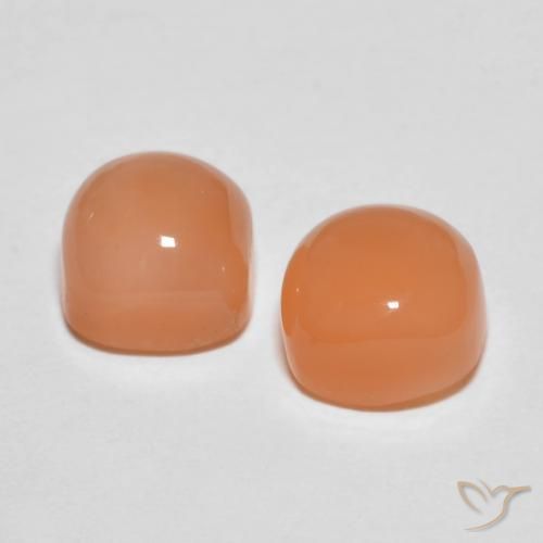 Gemme di Pietra di luna Arancio Medio naturale da 3.97 ct, Cuscino, Trasparente