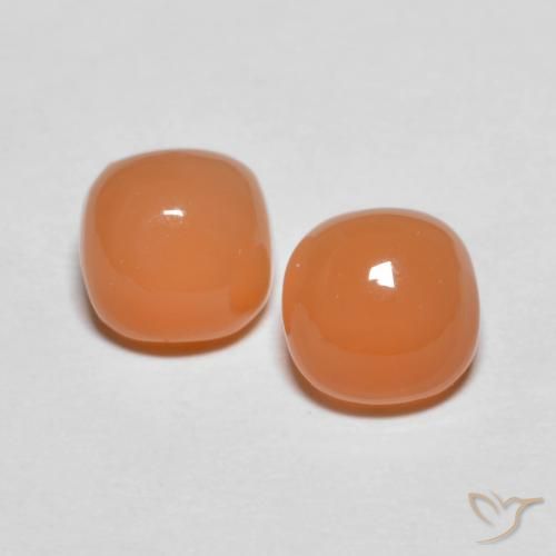 2.17ctw Naturale Pesca Pietra di luna, Cuscino, Traslucido