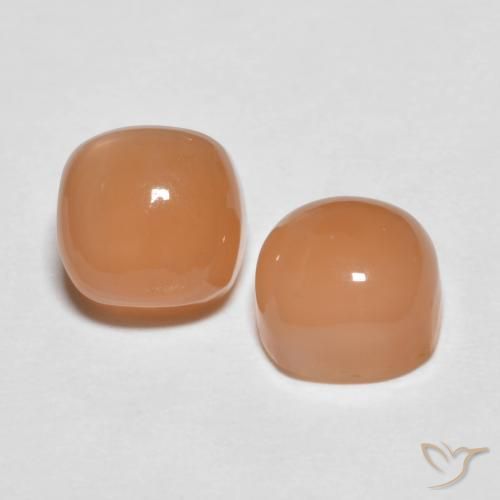 Gemme di Pietra di luna Cantalupo Arancia naturale da 3.98 ct, Cuscino, Traslucido
