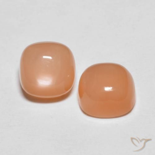 Gemme di Pietra di luna Arancio Medio naturale da 3.52 ct, Cuscino, Traslucido