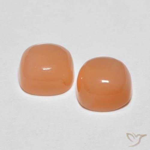 Gemme di Pietra di luna Arancio Medio naturale da 3.52 ct, Cuscino, Traslucido