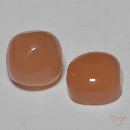 Gemme di Pietra di luna pesca profonda naturale da 3.58 ct, Cuscino, Traslucido