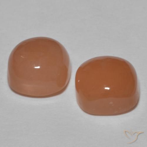 Gemme di Pietra di luna pesca profonda naturale da 3.58 ct, Cuscino, Traslucido
