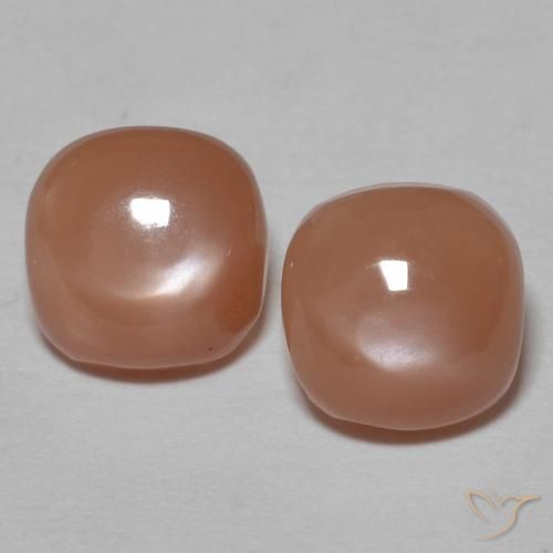 1.82ctw Naturale Arancio Medio Pietra di luna, Cuscino, Opaco