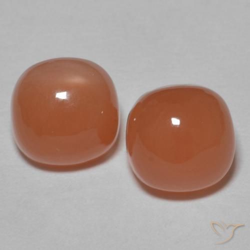 2.32ctw Naturale Arancione scuro Pietra di luna, Cuscino, Traslucido