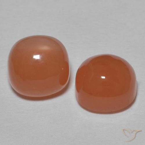 Gemme di Pietra di luna Arancione scuro naturale da 2.32 ct, Cuscino, Traslucido