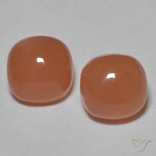 2.19ctw Naturale pesca profonda Pietra di luna, Cuscino, Traslucido