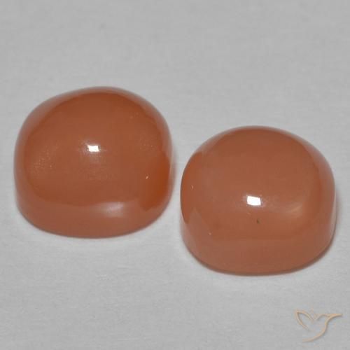 Gemme di Pietra di luna pesca profonda naturale da 2.19 ct, Cuscino, Traslucido