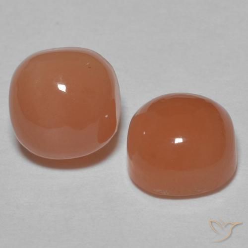 Gemme di Pietra di luna Pesca brunastra naturale da 2.41 ct, Cuscino, Traslucido