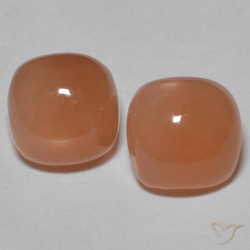 Gemme di Pietra di luna Pesca brunastra naturale da 3.18 ct, Cuscino, Traslucido