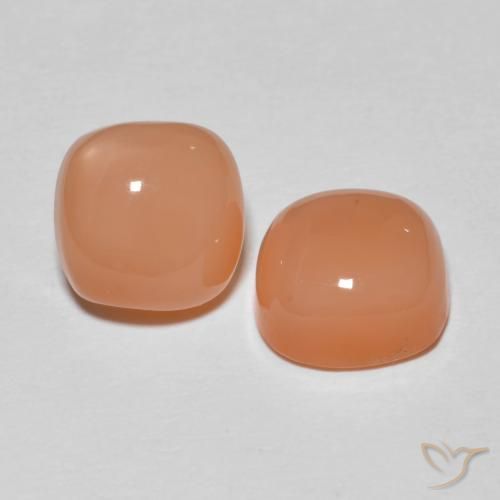 4.98ctw Naturale Cantalupo Arancia Pietra di luna, Cuscino, Traslucido