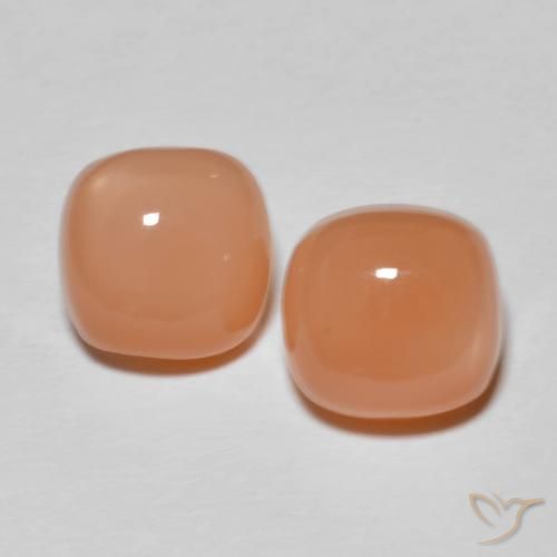 Gemme di Pietra di luna Cantalupo Arancia naturale da 4.98 ct, Cuscino, Traslucido