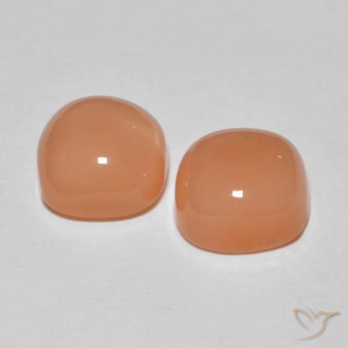 Gemme di Pietra di luna Cantalupo Arancia naturale da 4.98 ct, Cuscino, Traslucido
