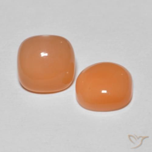 Gemme di Pietra di luna Arancio rossastro chiaro naturale da 3.53 ct, Cuscino, Traslucido