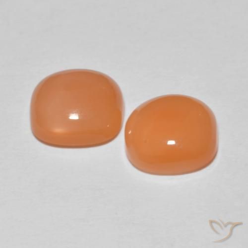 Gemme di Pietra di luna Arancio rossastro chiaro naturale da 3.53 ct, Cuscino, Traslucido