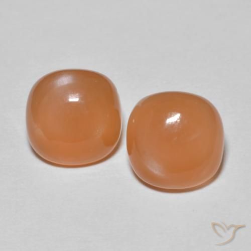 Gemme di Pietra di luna Arancione chiaro naturale da 3.69 ct, Cuscino, Traslucido