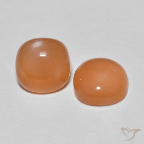 Gemme di Pietra di luna Arancione chiaro naturale da 3.69 ct, Cuscino, Traslucido