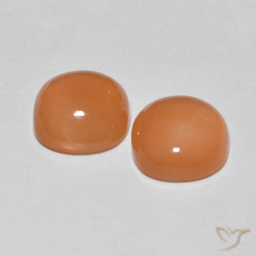 Gemme di Pietra di luna Arancione chiaro naturale da 3.69 ct, Cuscino, Traslucido