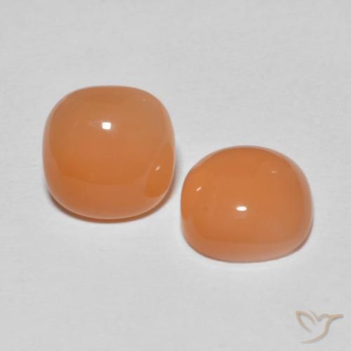 Gemme di Pietra di luna Arancio rossastro chiaro naturale da 3.52 ct, Cuscino, Traslucido
