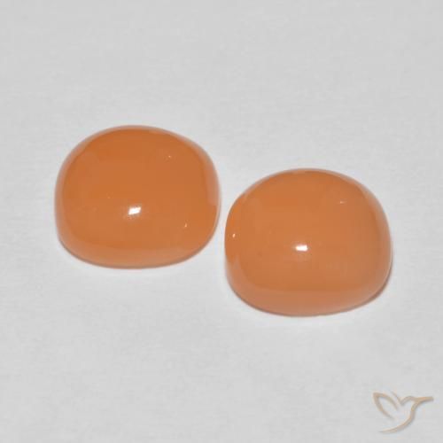Gemme di Pietra di luna Arancio rossastro chiaro naturale da 3.52 ct, Cuscino, Traslucido