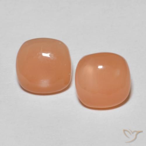 2.48ctw Naturale Arancio Medio Pietra di luna, Cuscino, Traslucido, Photo A